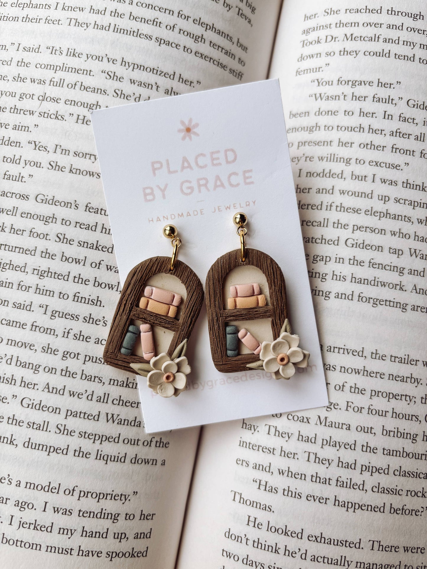 Placed by Grace - Floral Arch Bookshelf Earrings