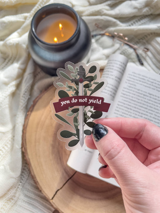 Meaggie Moos - You Do Not Yield Sticker | Throne of Glass - The Secret Garden Bookery