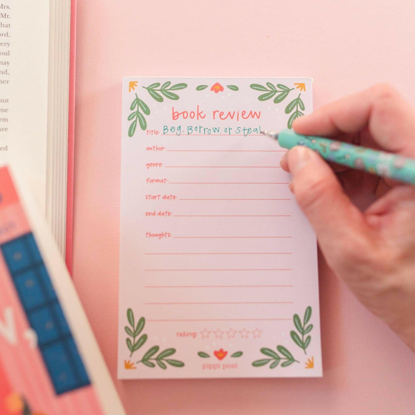 Pippi Post - Book Review 4x6 Notepad - The Secret Garden Bookery