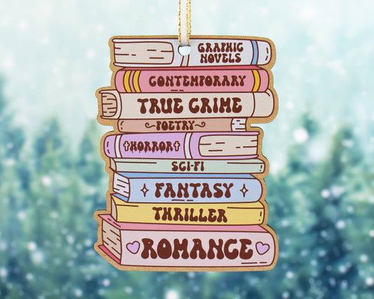 Bookish Christmas Ornament, Book Stack Ornament
