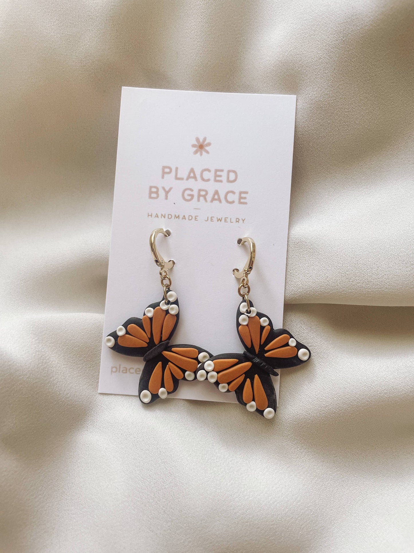 Placed by Grace - Monarch Butterfly Earrings I Butterfly Earrings I Fall - The Secret Garden Bookery