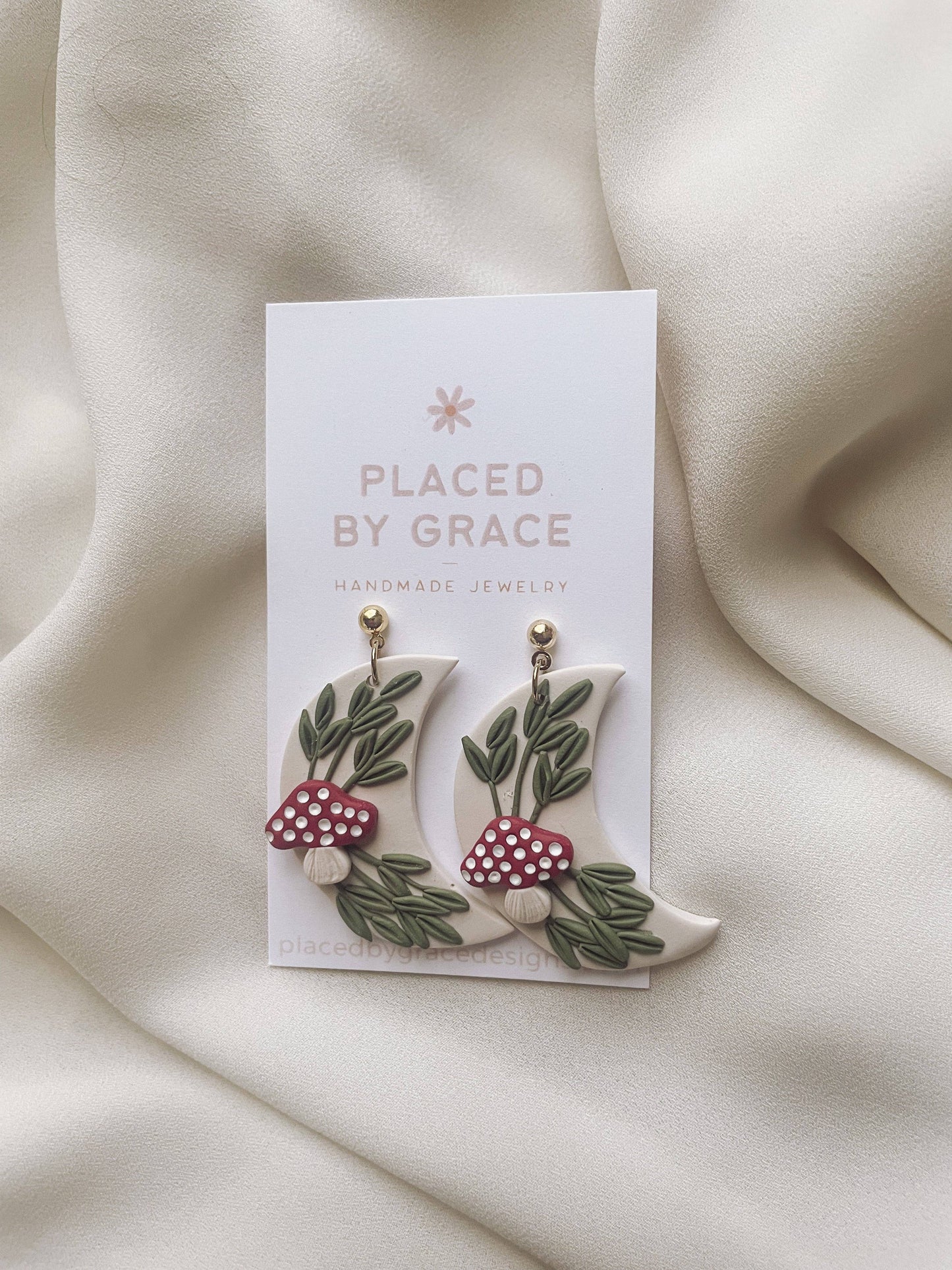 Placed by Grace - Mushroom Moon Earrings