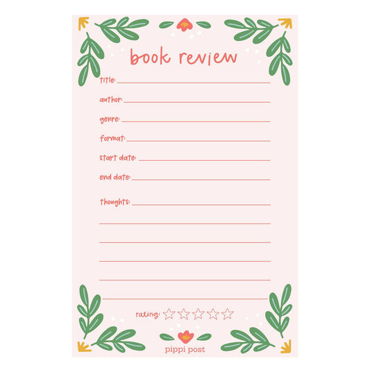 Pippi Post - Book Review 4x6 Notepad - The Secret Garden Bookery