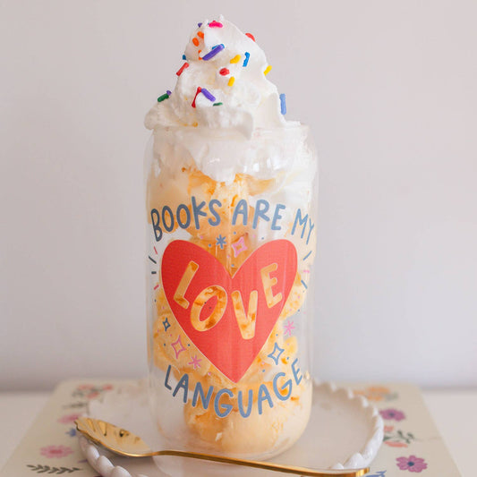 Pippi Post - Books Are My Love Language Glass Can - The Secret Garden Bookery