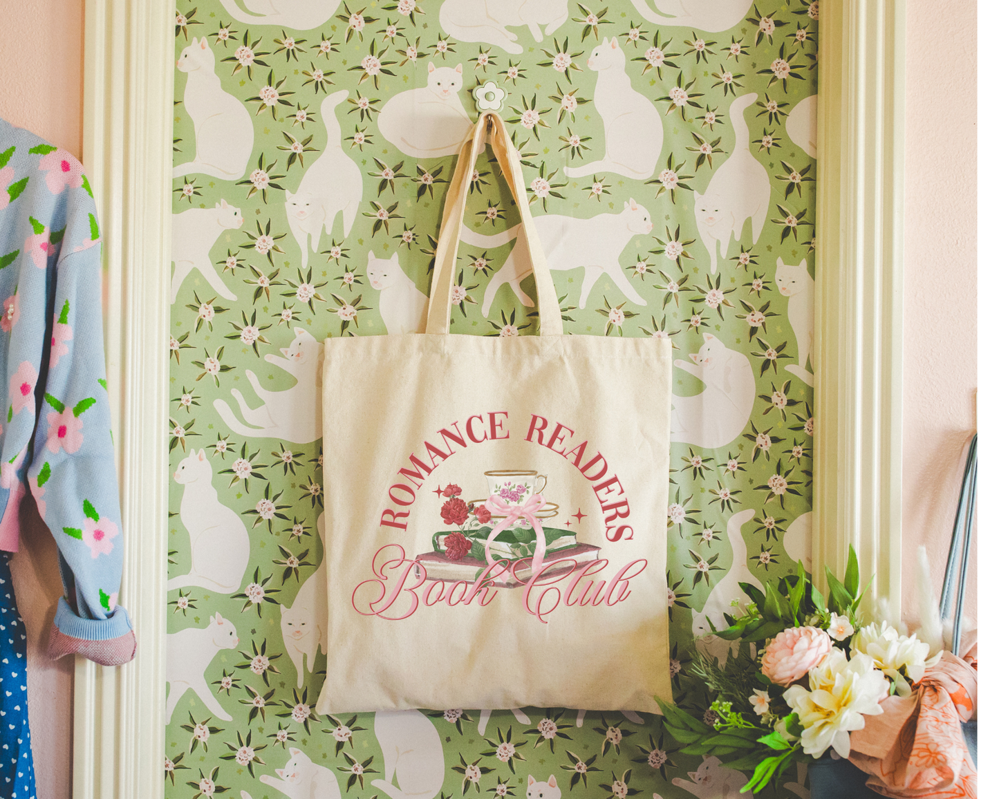 Literari Goods, Co | Book Themed Candles + Gifts - Canvas bookish tote bag - Romance Readers Book Club - merch - The Secret Garden Bookery