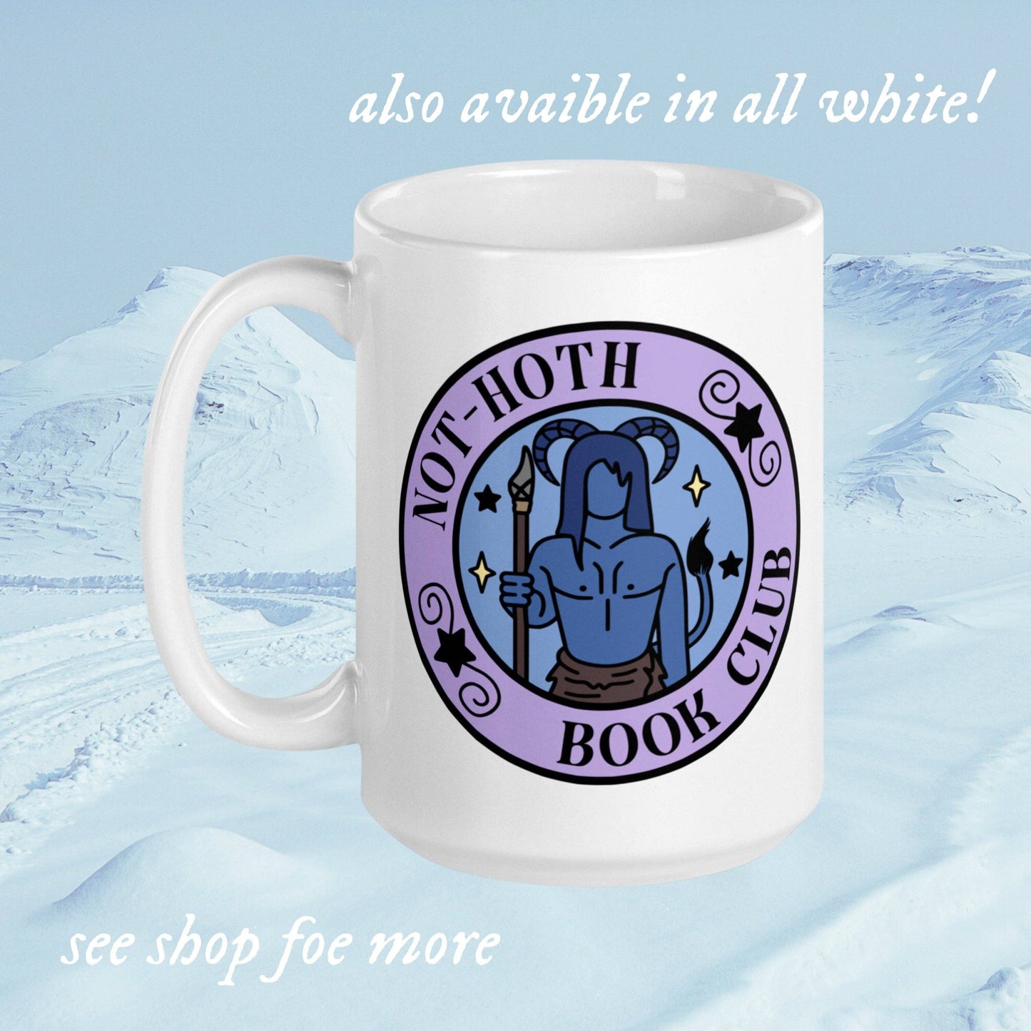 CrescentCatCo - Not Hoth Book Club Mug | Alien Smut Bookish Mug | Sci Fei Monster Romance Coffee Cup | Barbarian Book Lover Gift | Ice Planet Merch - The Secret Garden Bookery