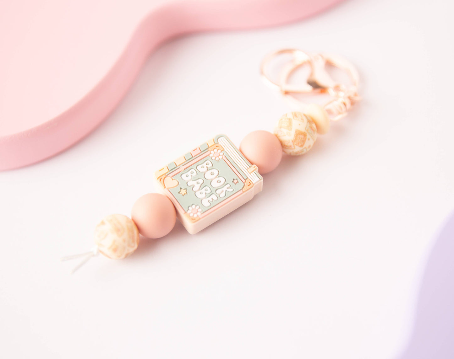 Teal Book Babe Keychain - Book Lover Accessory