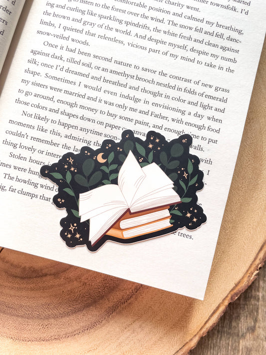 Meaggie Moos - Magical Open Book Bookish Waterproof Vinyl Sticker - The Secret Garden Bookery