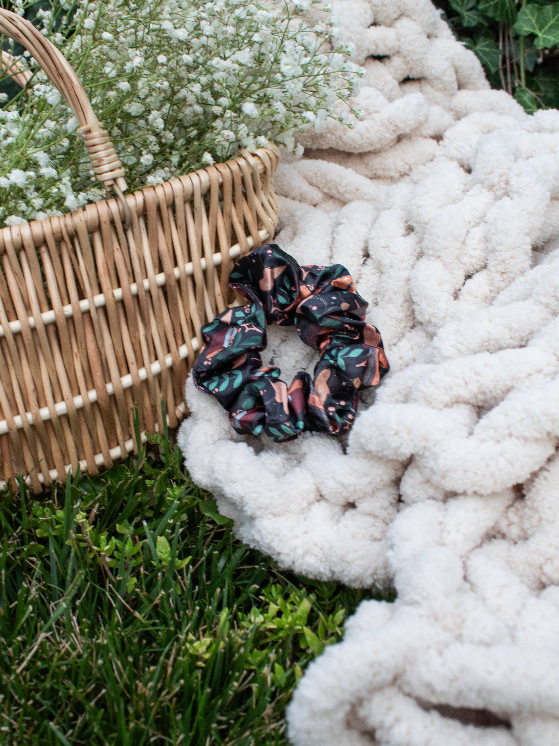 Meaggie Moos - Bookish Satin Scrunchie | Burgundy Books - The Secret Garden Bookery