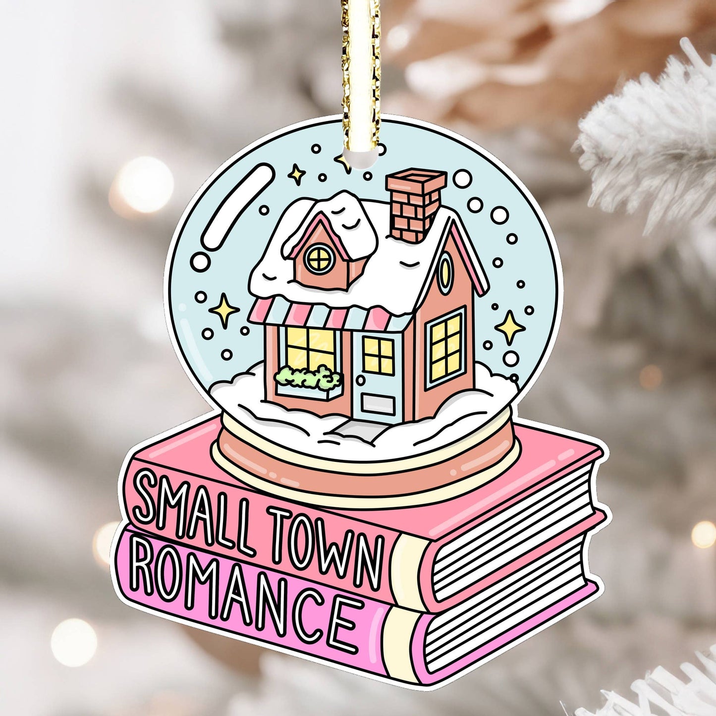 Bookish Christmas Ornament, Book Globe Ornament Bookish Gift