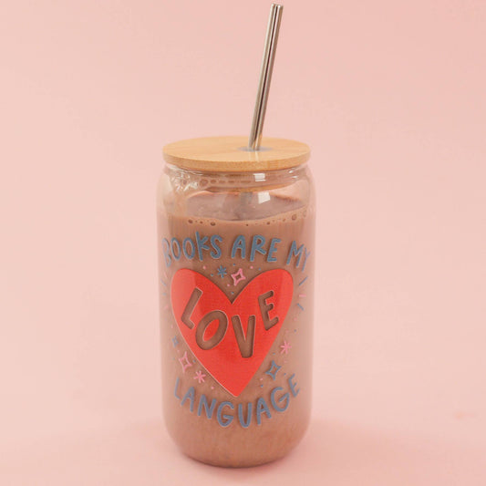 Pippi Post - Books Are My Love Language Glass Can - The Secret Garden Bookery