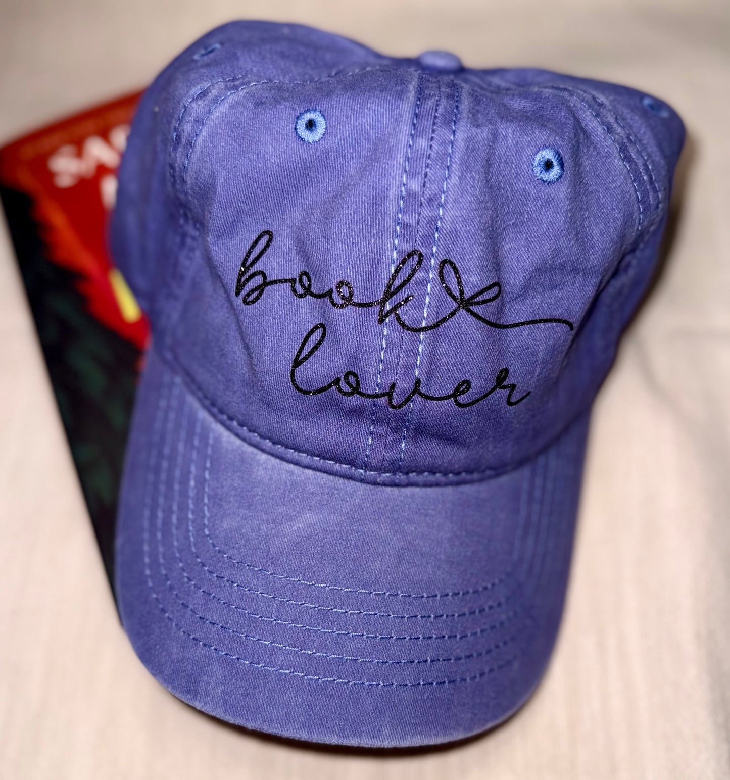 Book Lover Purple Distressed Baseball Hat