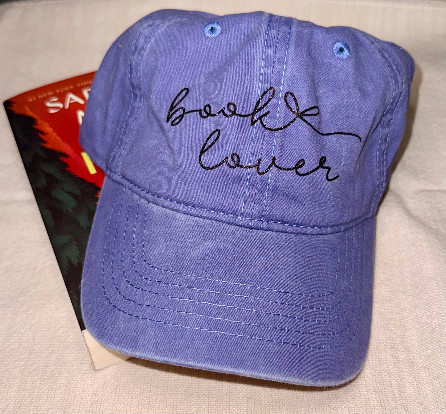 Book Lover Purple Distressed Baseball Hat