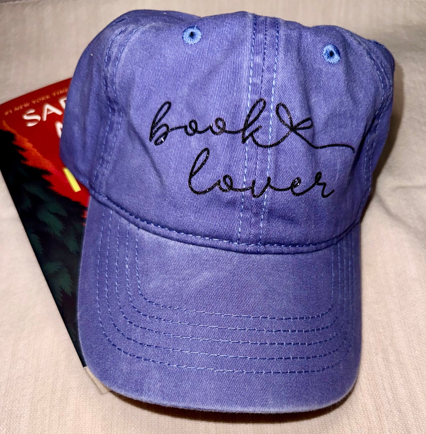 Book Lover Purple Distressed Baseball Hat