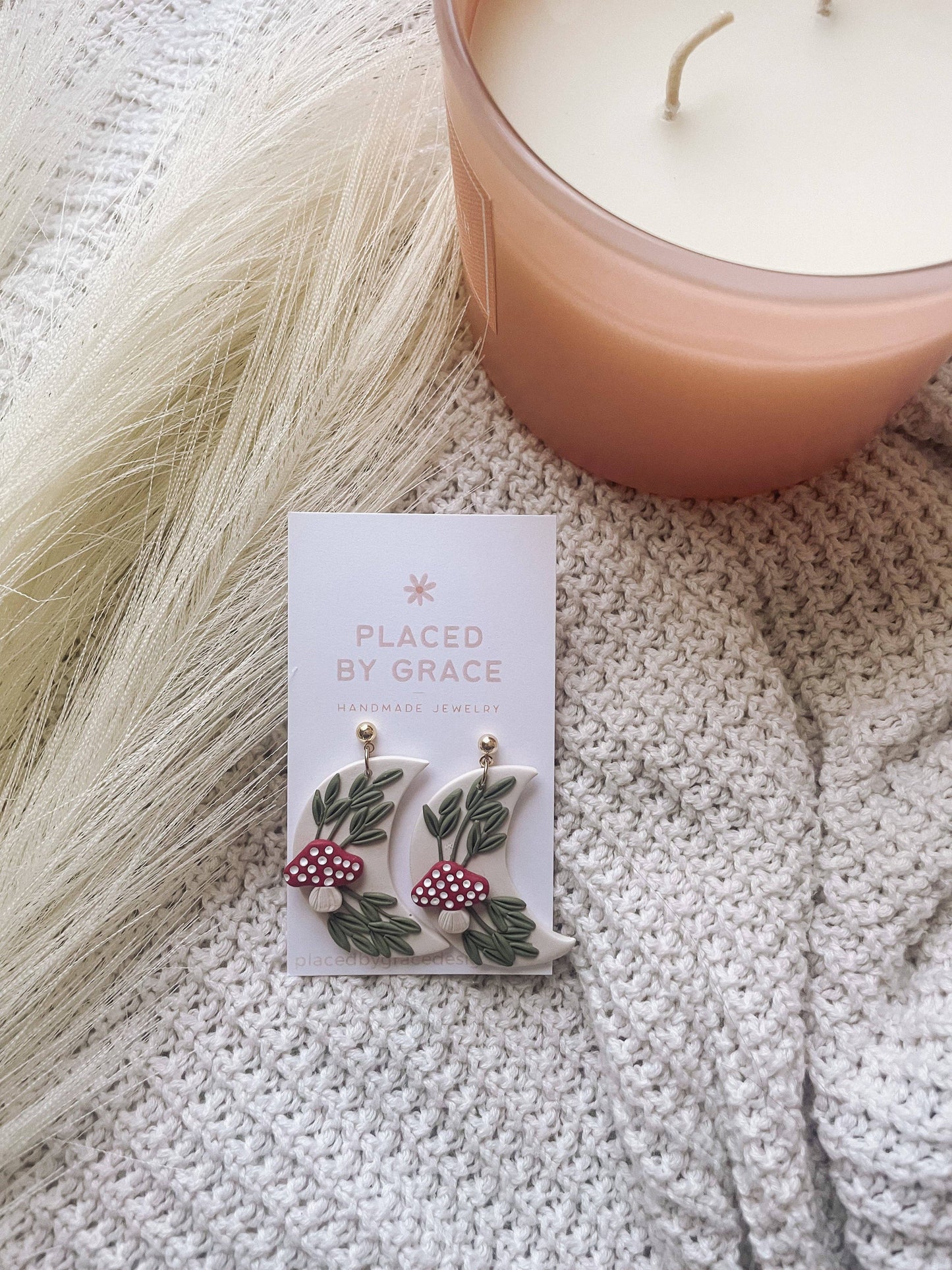 Placed by Grace - Mushroom Moon Earrings