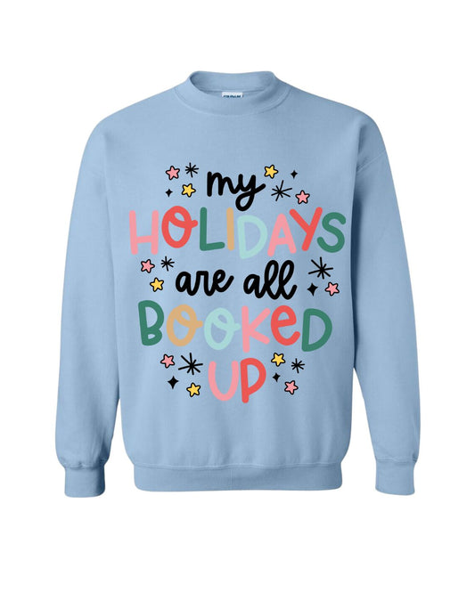 All Booked Up For Christmas Blue Sweatshirt